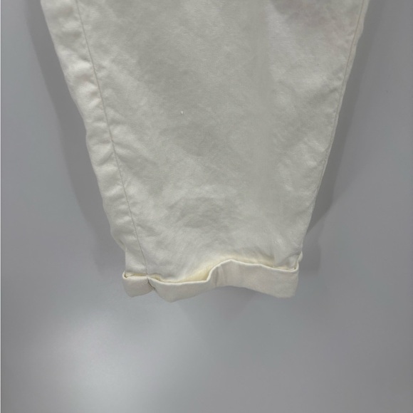 J.Jill Linen Stretch Boho White Straight Cuffed Bottom Leg Pants Large Petite LP - Picture 7 of 15